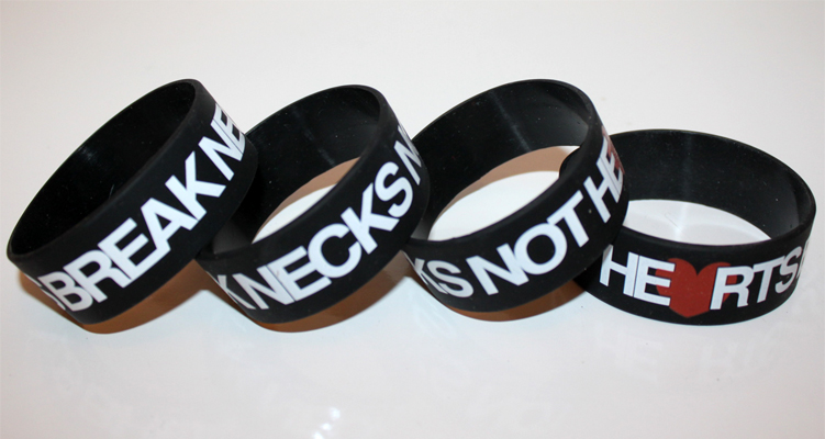 Break Necks Not Hearts Bboy 1-Inch Wristband by AiReal Apparel - Click Image to Close