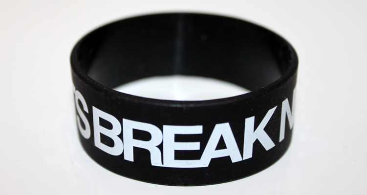 Break Necks Not Hearts Bboy 1-Inch Wristband by AiReal Apparel - Click Image to Close